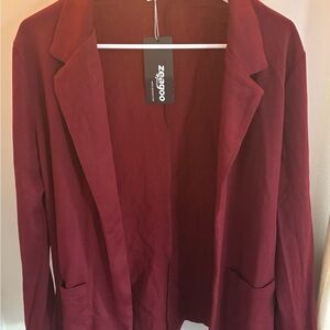 zeagoo Women's Deep Red Blazer